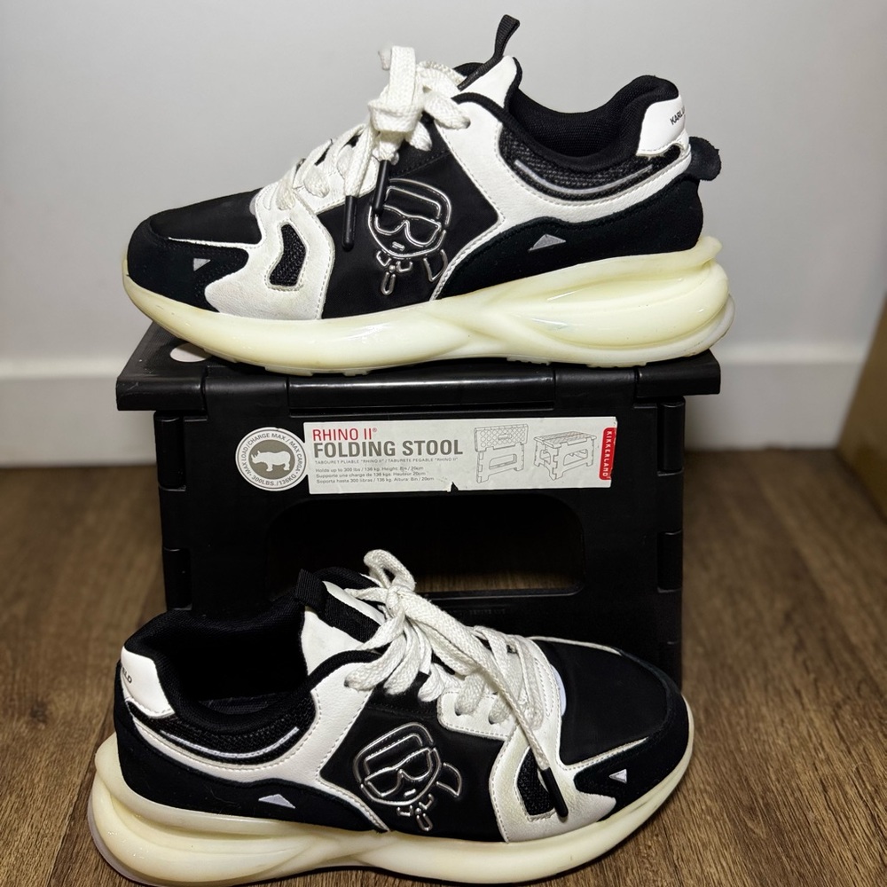 Karl Lagerfeld Black and Cream Sneakers
